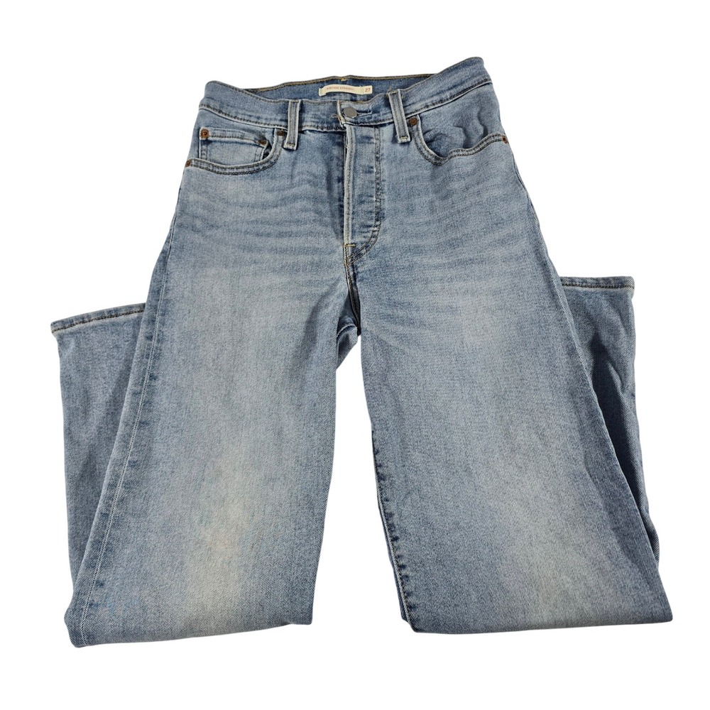 Levis Ribcage Straight Ankle Jeans Light Wash Button Fly 72693-0058 Size 27